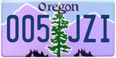 OR license plate 005JZI