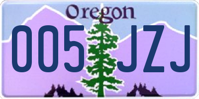 OR license plate 005JZJ