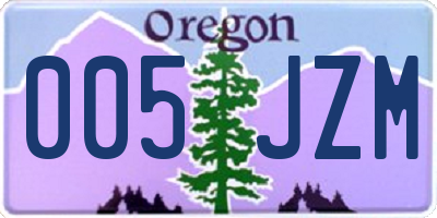 OR license plate 005JZM