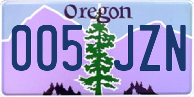 OR license plate 005JZN
