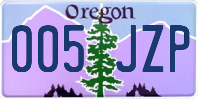 OR license plate 005JZP