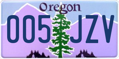 OR license plate 005JZV