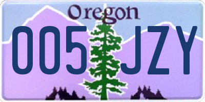 OR license plate 005JZY