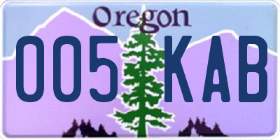 OR license plate 005KAB