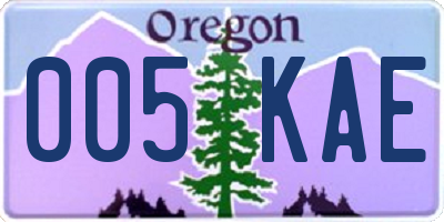 OR license plate 005KAE