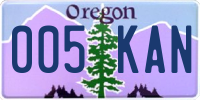 OR license plate 005KAN