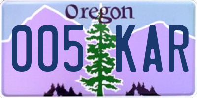 OR license plate 005KAR