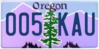 OR license plate 005KAU