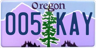 OR license plate 005KAY