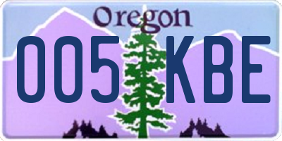 OR license plate 005KBE