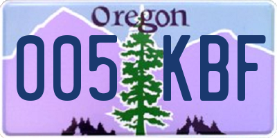 OR license plate 005KBF