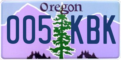OR license plate 005KBK