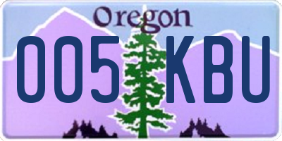 OR license plate 005KBU