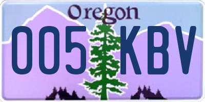 OR license plate 005KBV