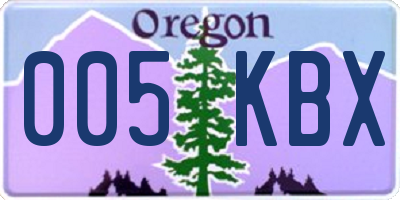 OR license plate 005KBX