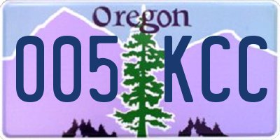 OR license plate 005KCC