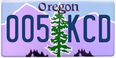 OR license plate 005KCD