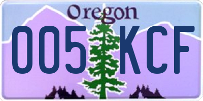 OR license plate 005KCF