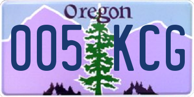 OR license plate 005KCG
