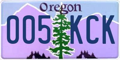 OR license plate 005KCK