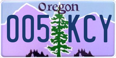 OR license plate 005KCY