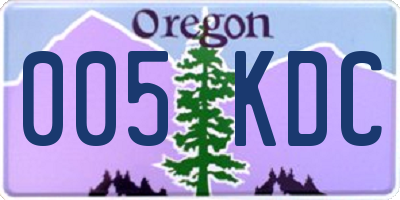 OR license plate 005KDC
