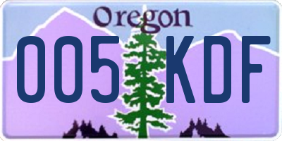 OR license plate 005KDF