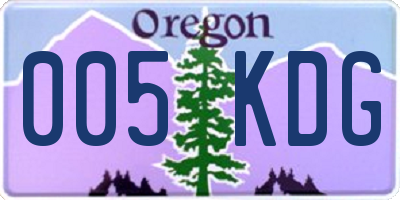 OR license plate 005KDG
