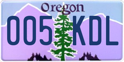 OR license plate 005KDL