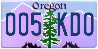 OR license plate 005KDO