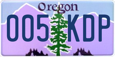 OR license plate 005KDP