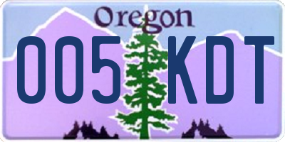 OR license plate 005KDT