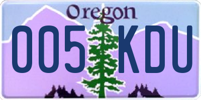 OR license plate 005KDU