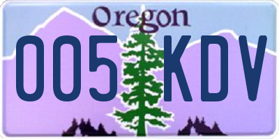 OR license plate 005KDV