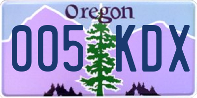 OR license plate 005KDX