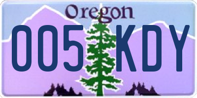 OR license plate 005KDY