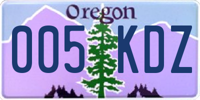 OR license plate 005KDZ
