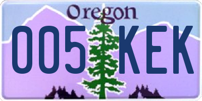 OR license plate 005KEK