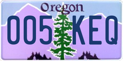 OR license plate 005KEQ