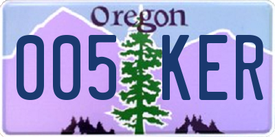 OR license plate 005KER