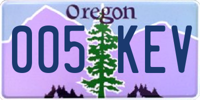 OR license plate 005KEV
