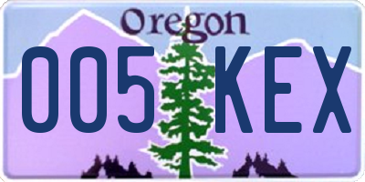 OR license plate 005KEX