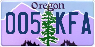 OR license plate 005KFA