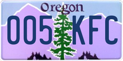 OR license plate 005KFC