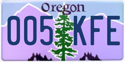 OR license plate 005KFE