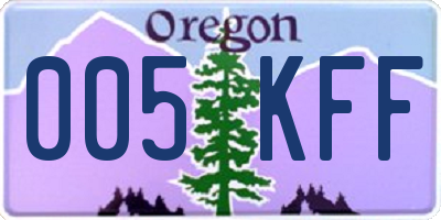 OR license plate 005KFF
