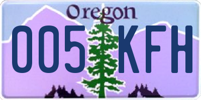 OR license plate 005KFH