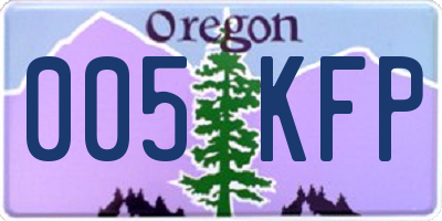 OR license plate 005KFP