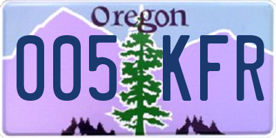 OR license plate 005KFR