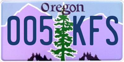 OR license plate 005KFS